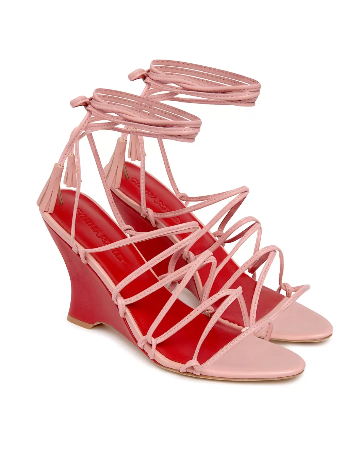 Shoes | Accessories-Cynthia Rowley All Tied Up Wedges Red