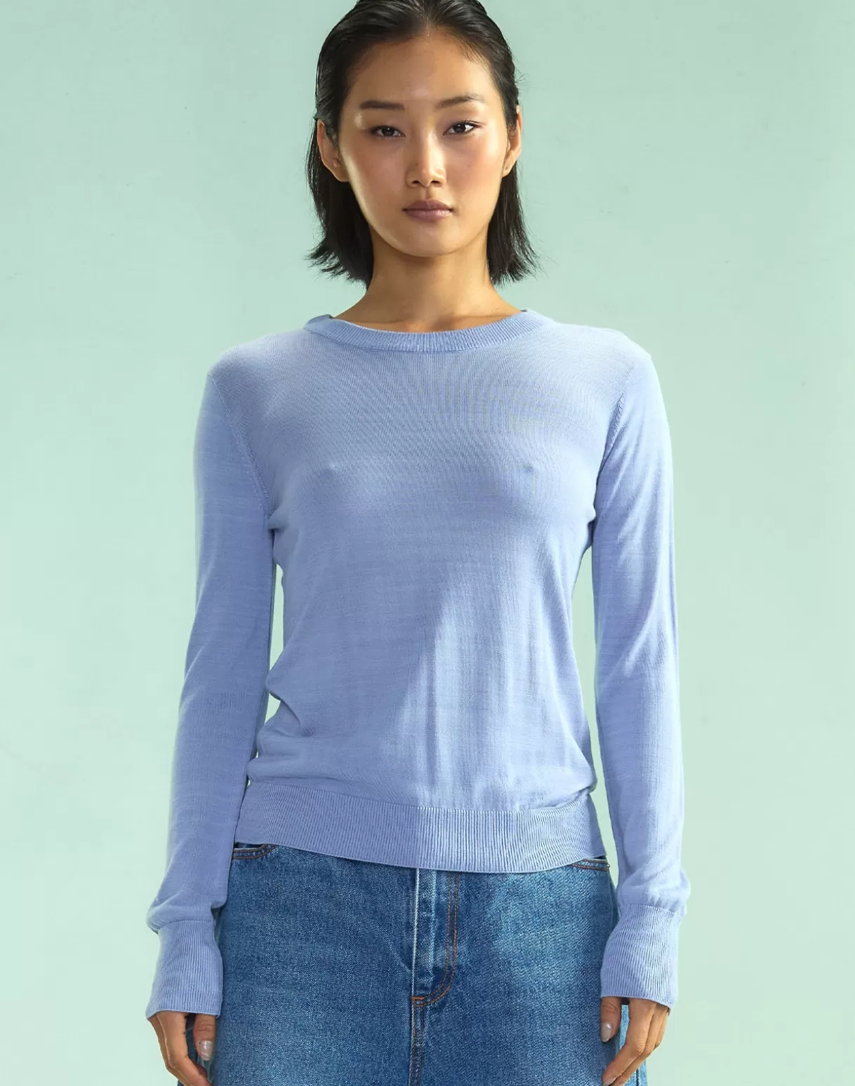Snow-Cynthia Rowley Aspen Crewneck Knit Top PRWKL