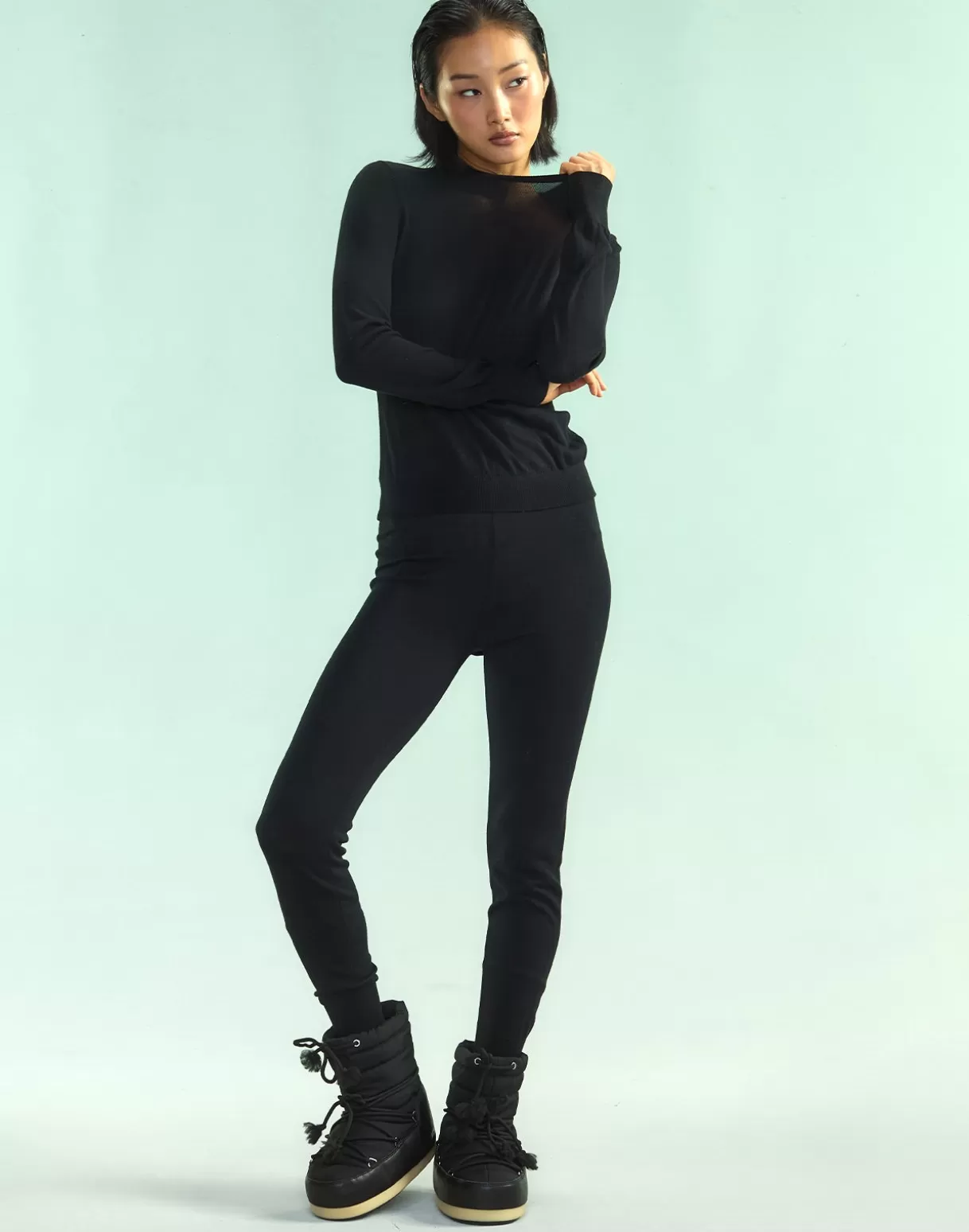 Snow-Cynthia Rowley Aspen Knit Jogger BLACK