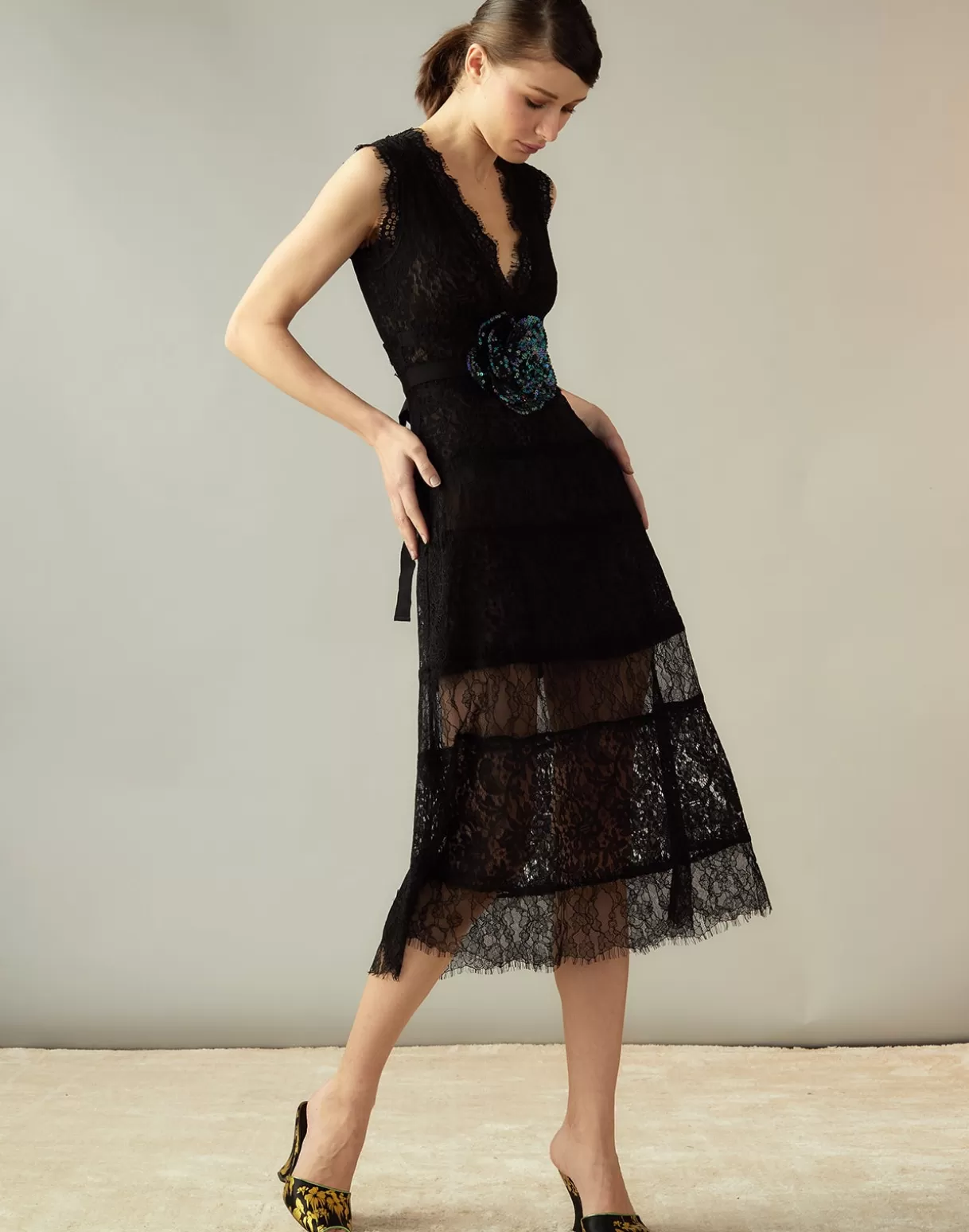 Dresses-Cynthia Rowley Audrey Lace Dress BLACK
