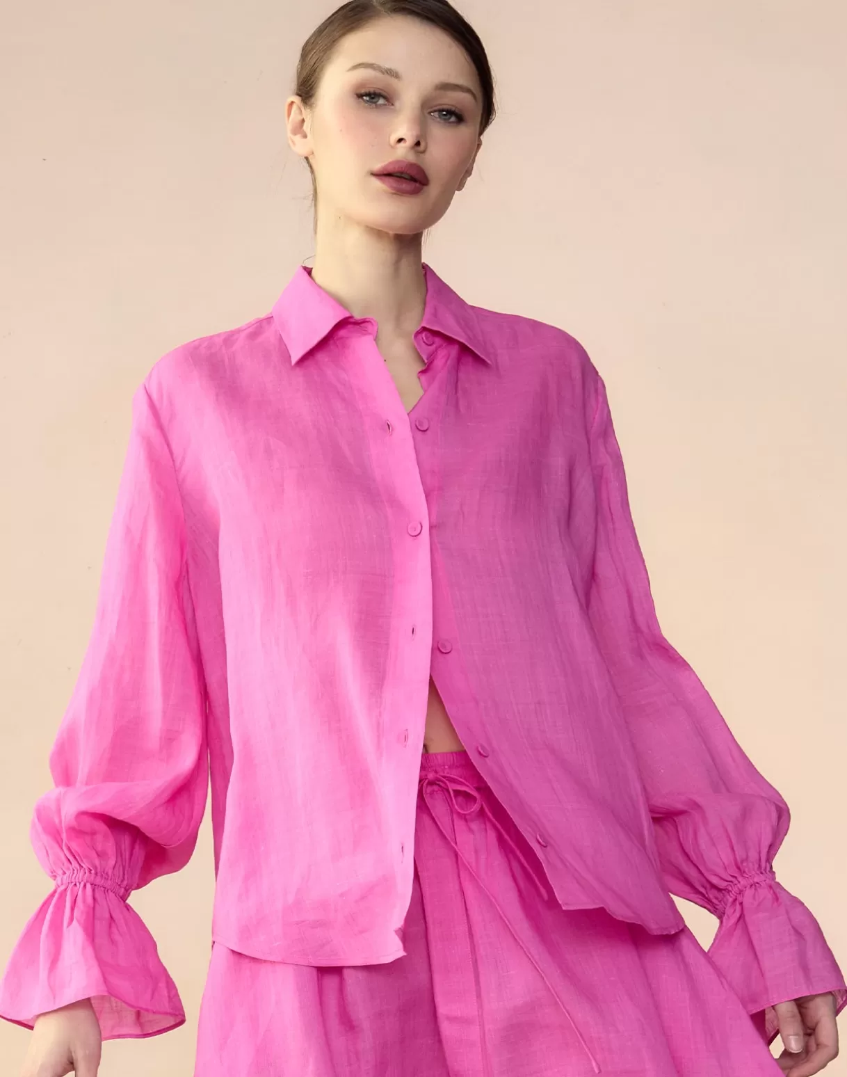 Tops-Cynthia Rowley Baleira Blouse HTPNK