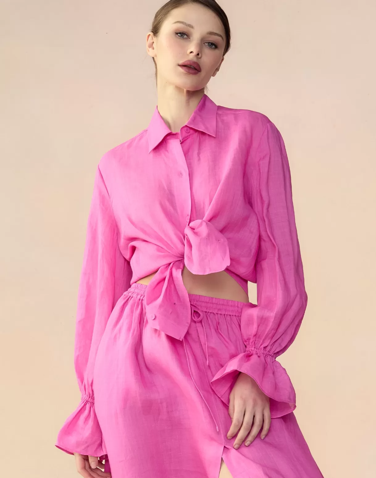 Tops-Cynthia Rowley Baleira Blouse HTPNK