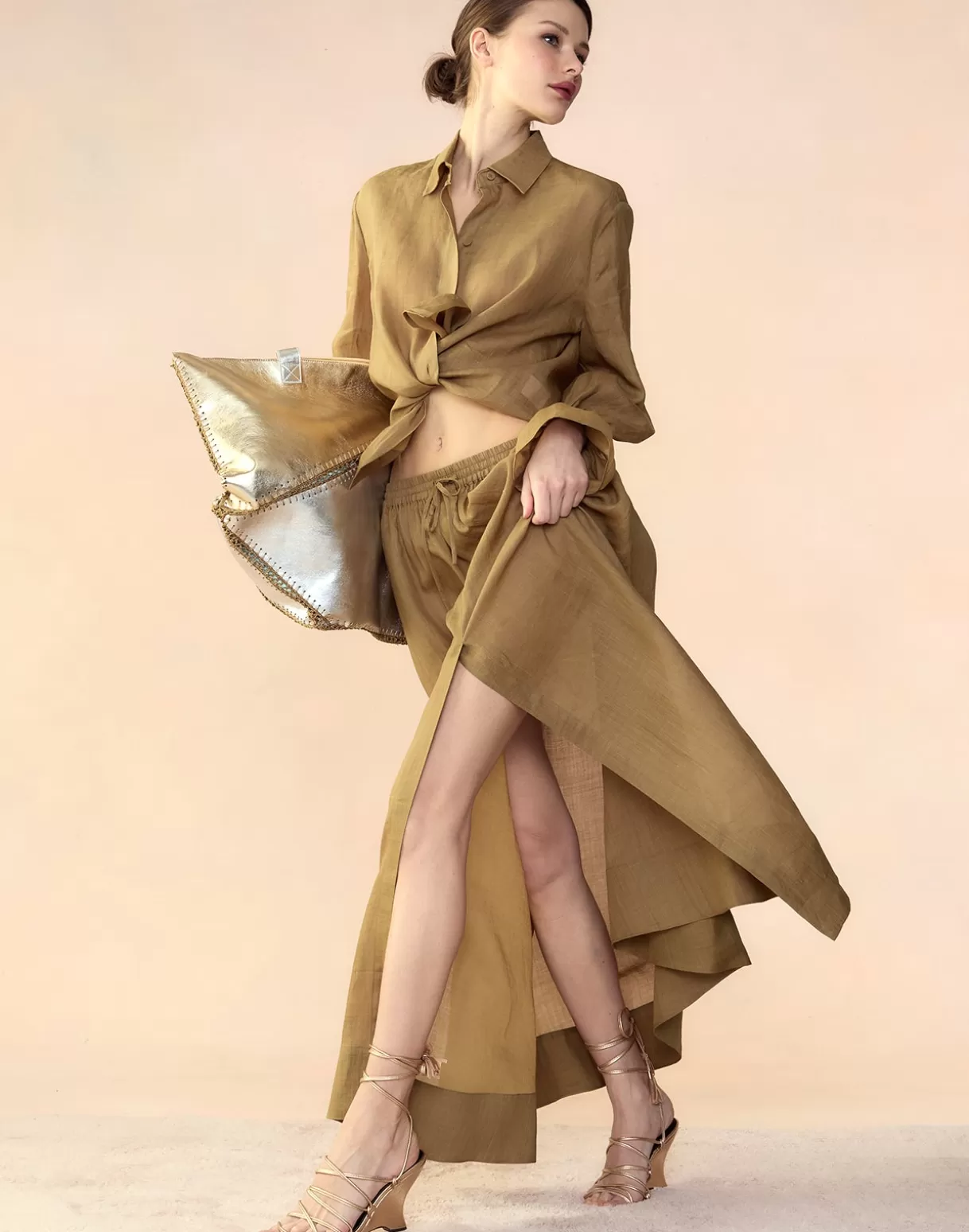 Bottoms-Cynthia Rowley Baleira Skirt GLDYLW