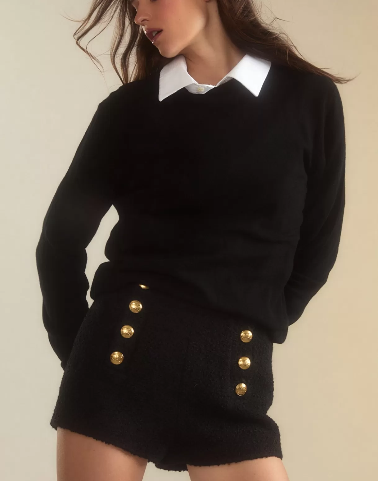 Bottoms-Cynthia Rowley Bardot Bouclé Shorts BLACK