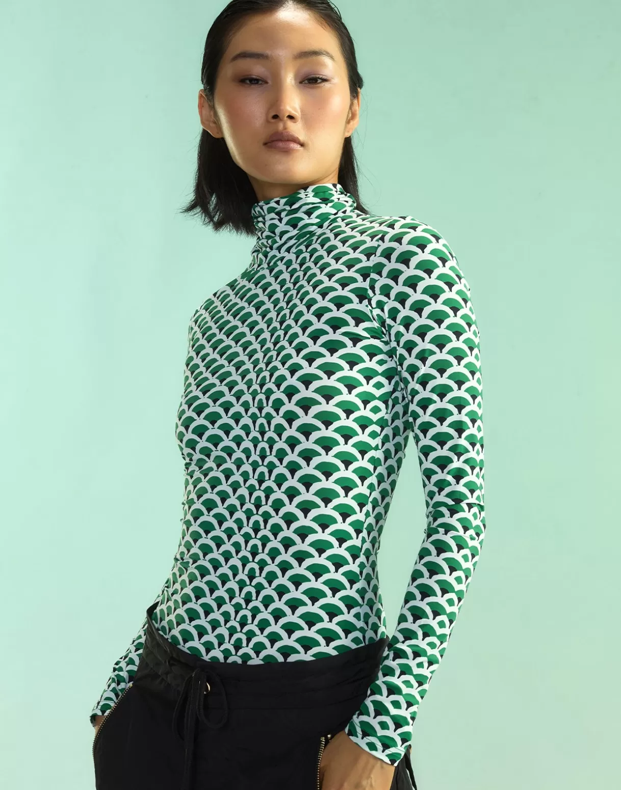 Snow | Tops-Cynthia Rowley Base Layer Turtleneck GRNWT
