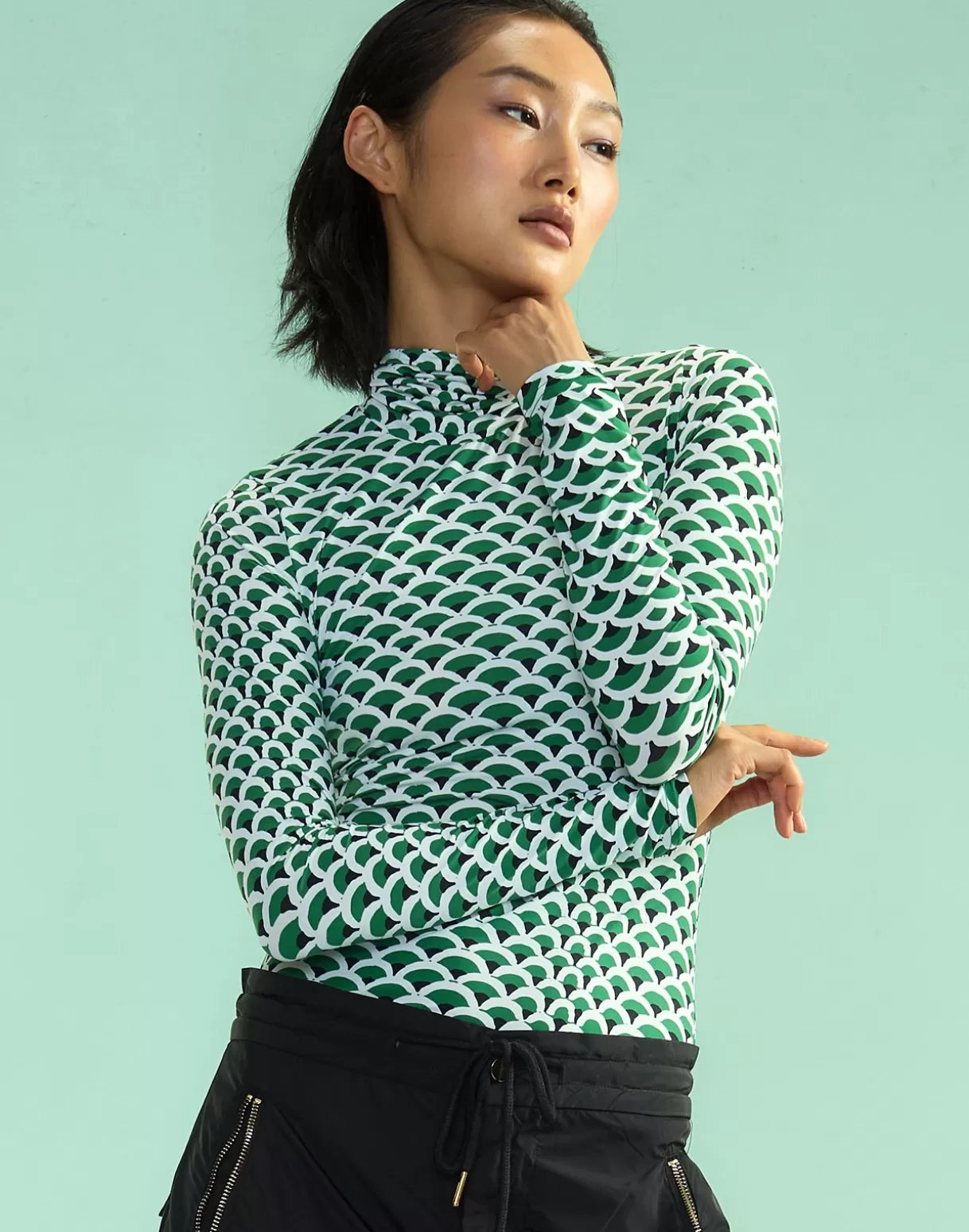 Snow | Tops-Cynthia Rowley Base Layer Turtleneck GRNWT