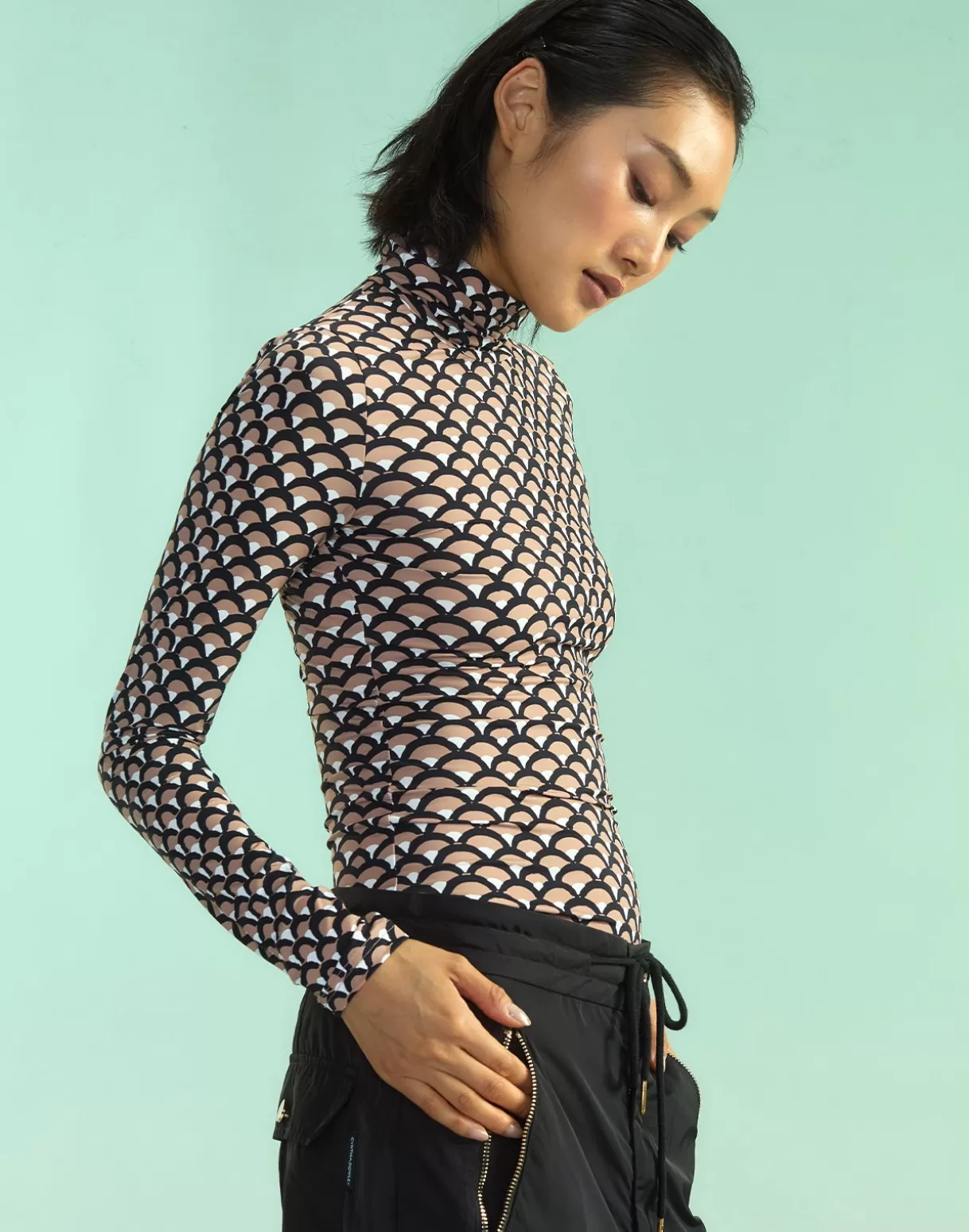 Snow | Tops-Cynthia Rowley Base Layer Turtleneck BLKCML