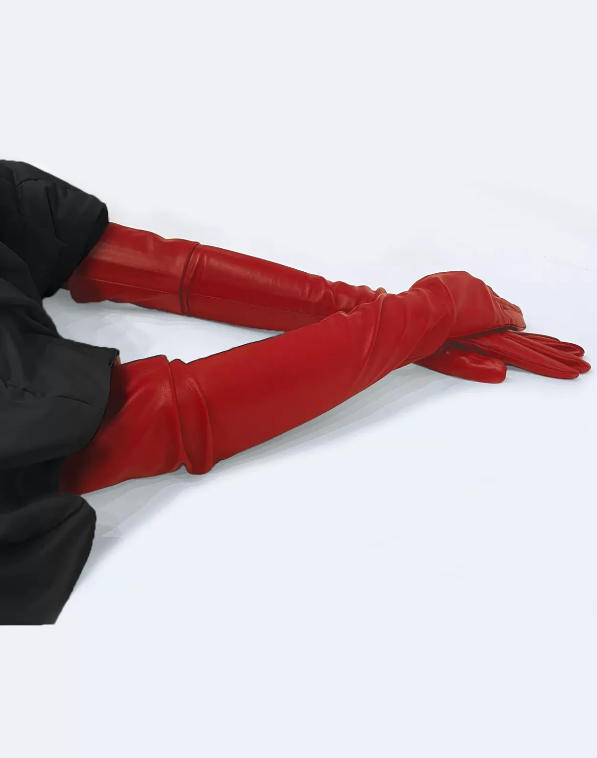Accessories | Accessories-Cynthia Rowley Bea Long Leather Gloves Red