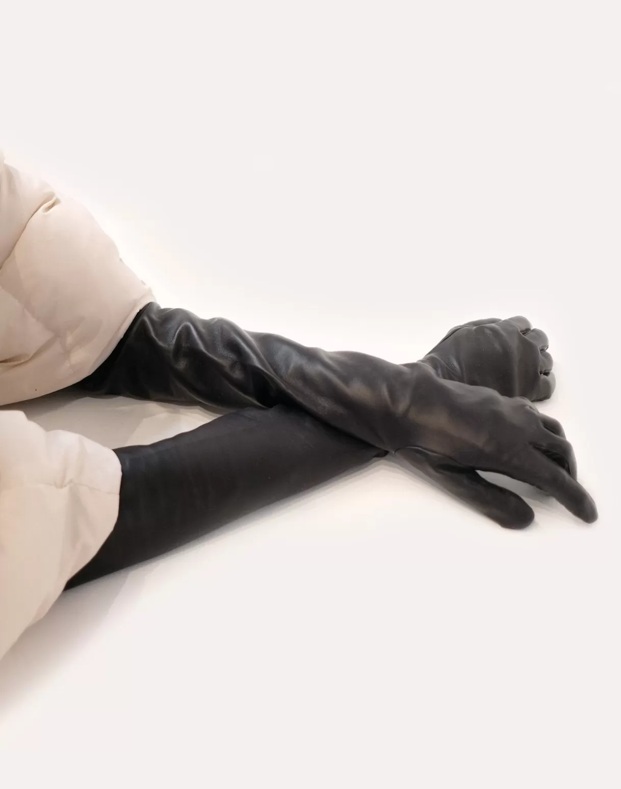 Accessories | Accessories-Cynthia Rowley Bea Long Leather Gloves BLACK