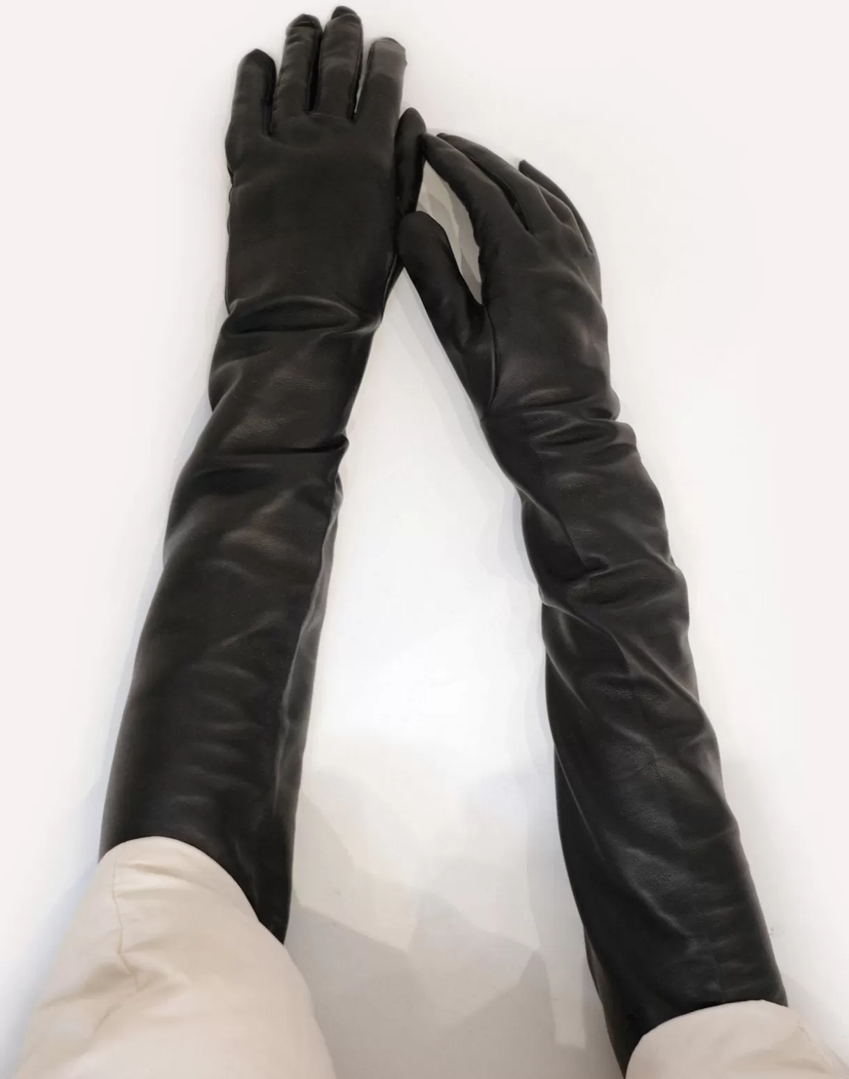 Accessories | Accessories-Cynthia Rowley Bea Long Leather Gloves BLACK