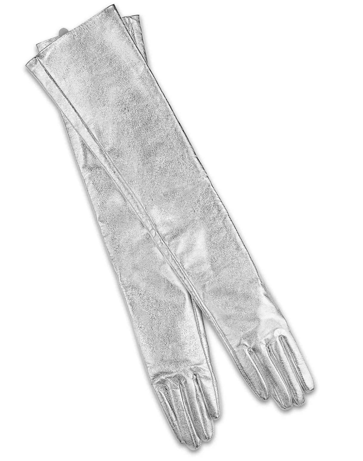 Accessories | Accessories-Cynthia Rowley Bea Long Metallic Leather Gloves Metallic Silver
