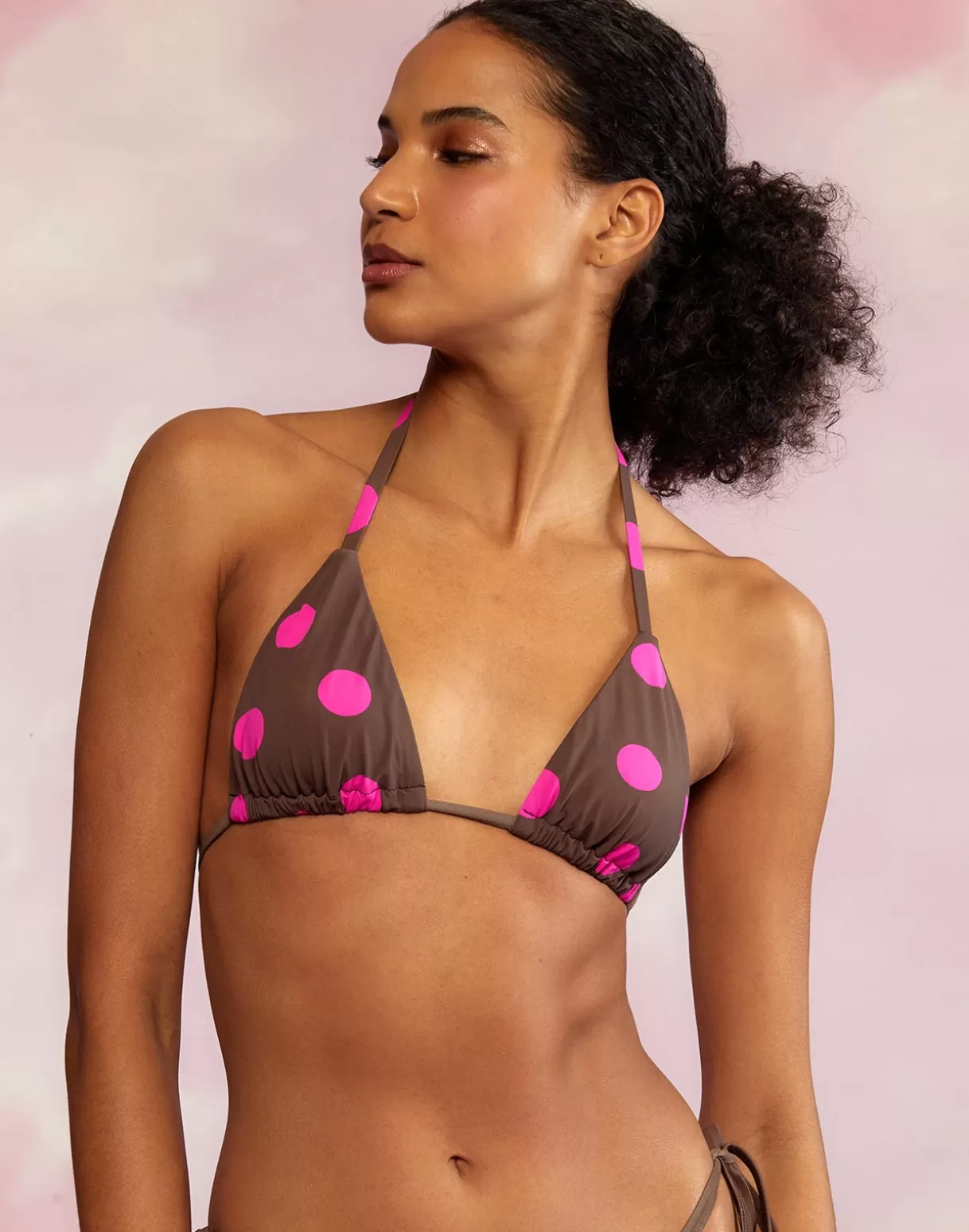 Surf & Swim-Cynthia Rowley Becca String Bikini Top BRWPNK