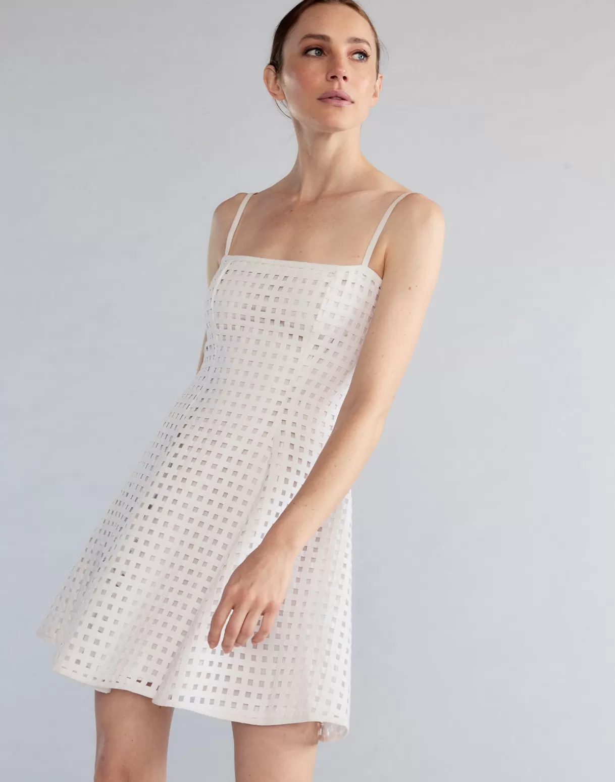 Dresses-Cynthia Rowley Birdcage Mini Dress White