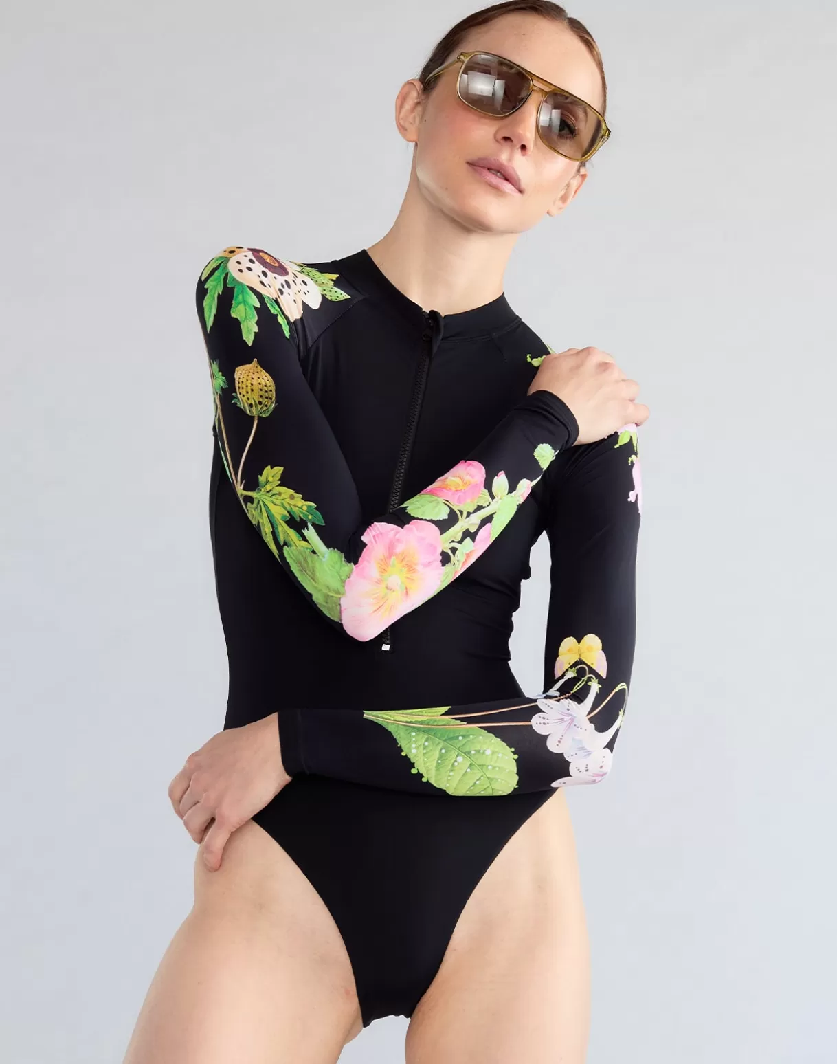 Surf & Swim-Cynthia Rowley Bloomed Surfsuit BLKFL