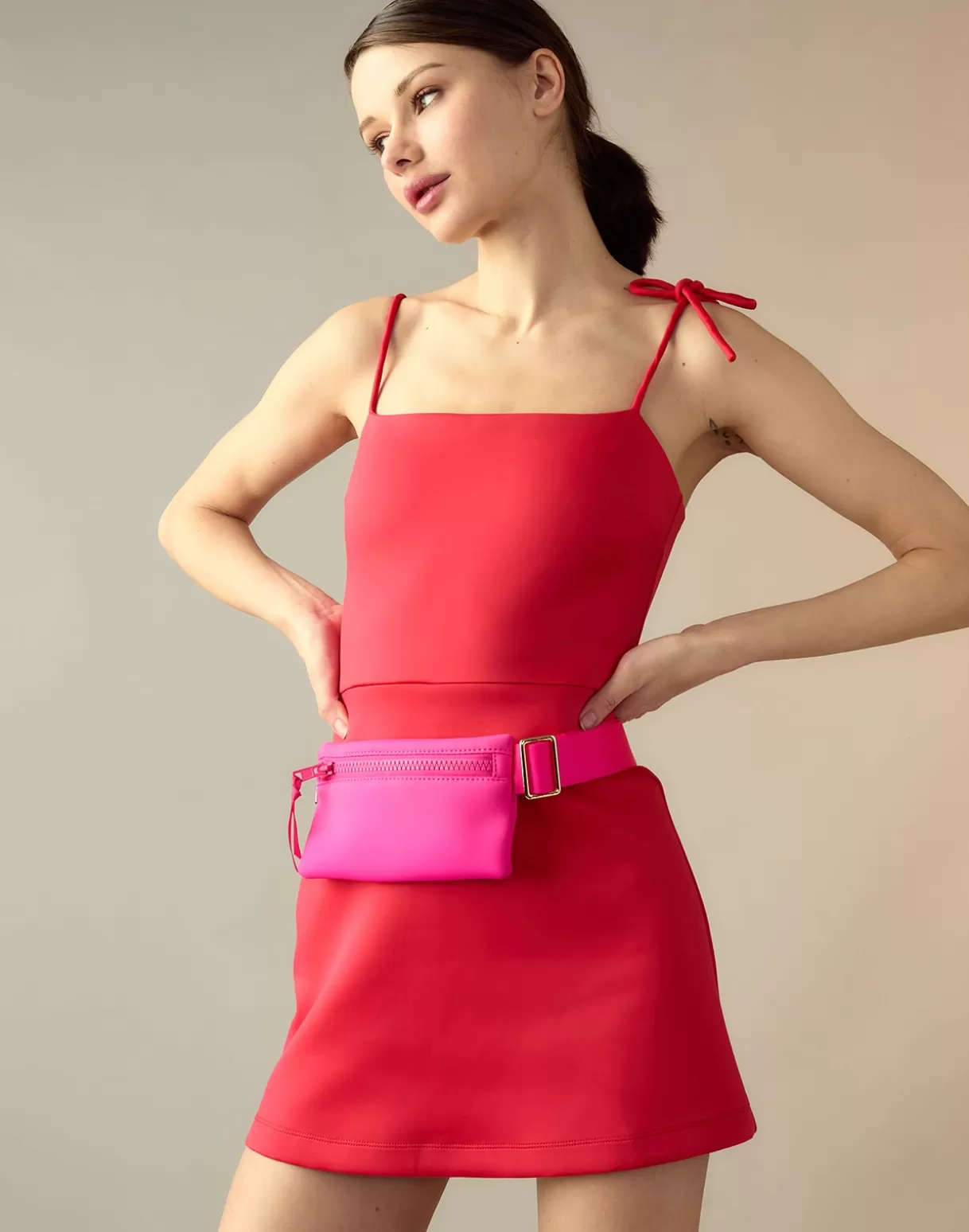 All Sport-Cynthia Rowley Bonded Basics Dress Red