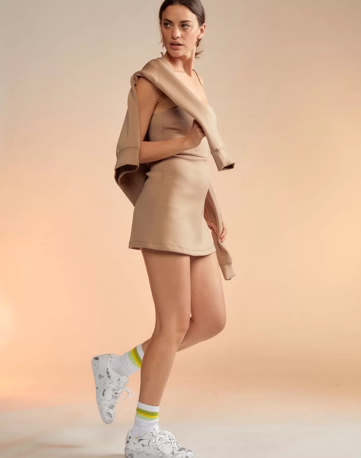 All Sport-Cynthia Rowley Bonded Basics Dress CAMEL