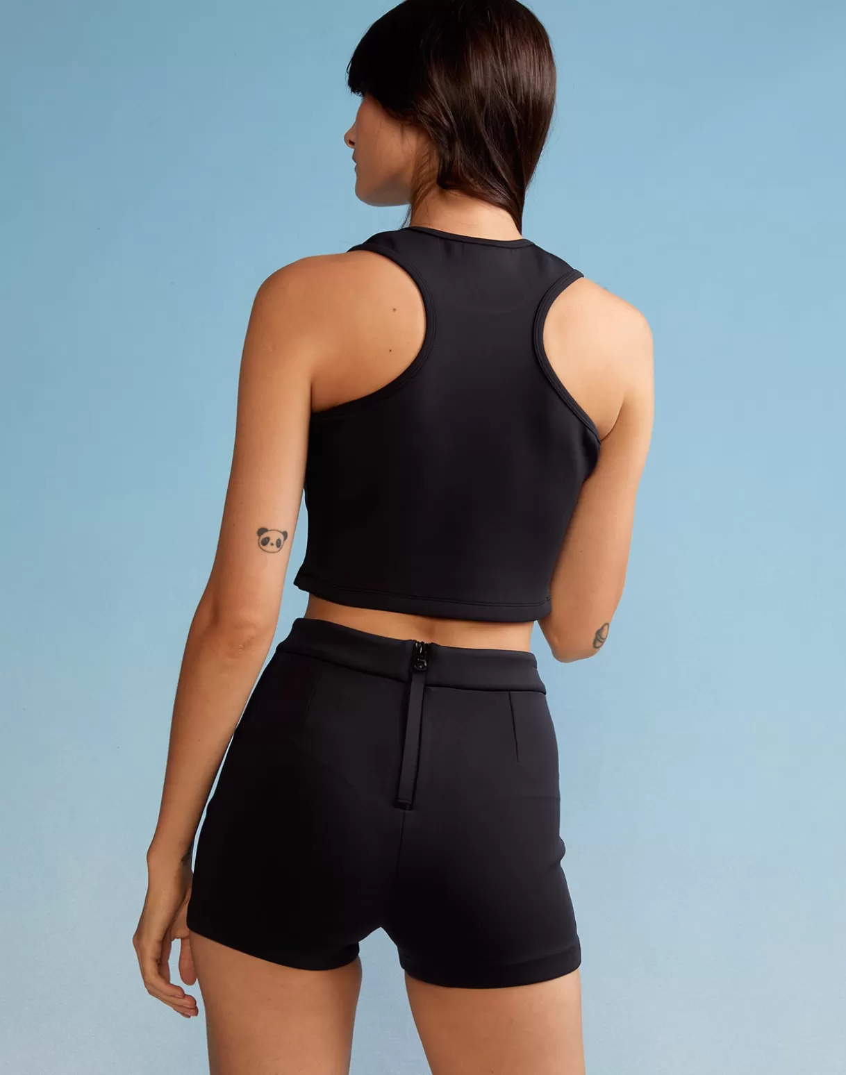 All Sport-Cynthia Rowley Bonded Basics Shorts BLACK