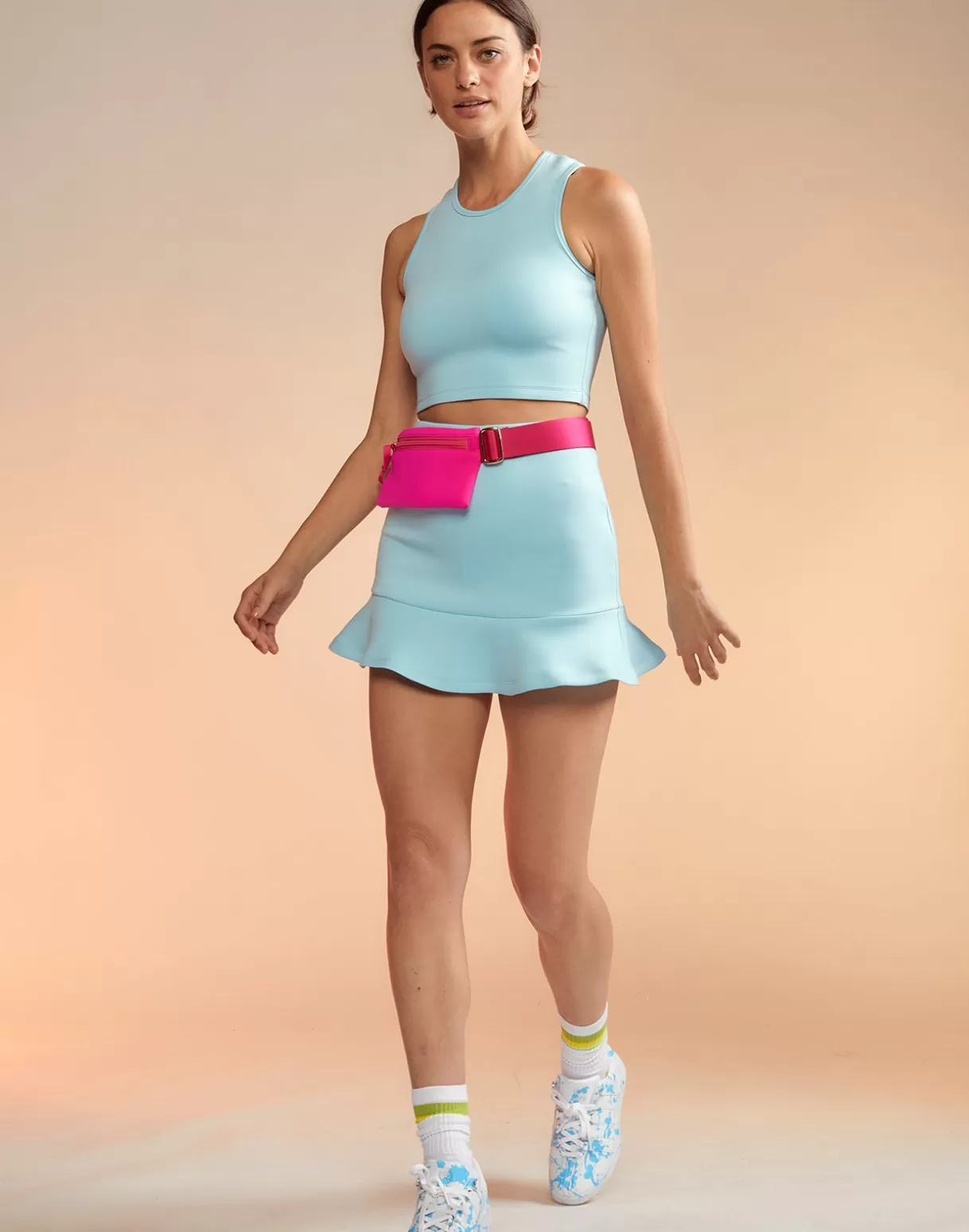 All Sport-Cynthia Rowley Bonded Mini Skirt BLUE
