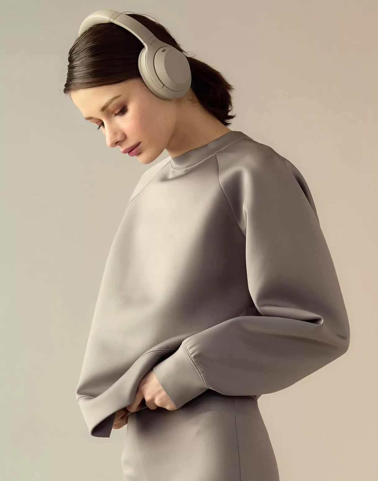 All Sport-Cynthia Rowley Bonded Pullover Sweatshirt GRAY