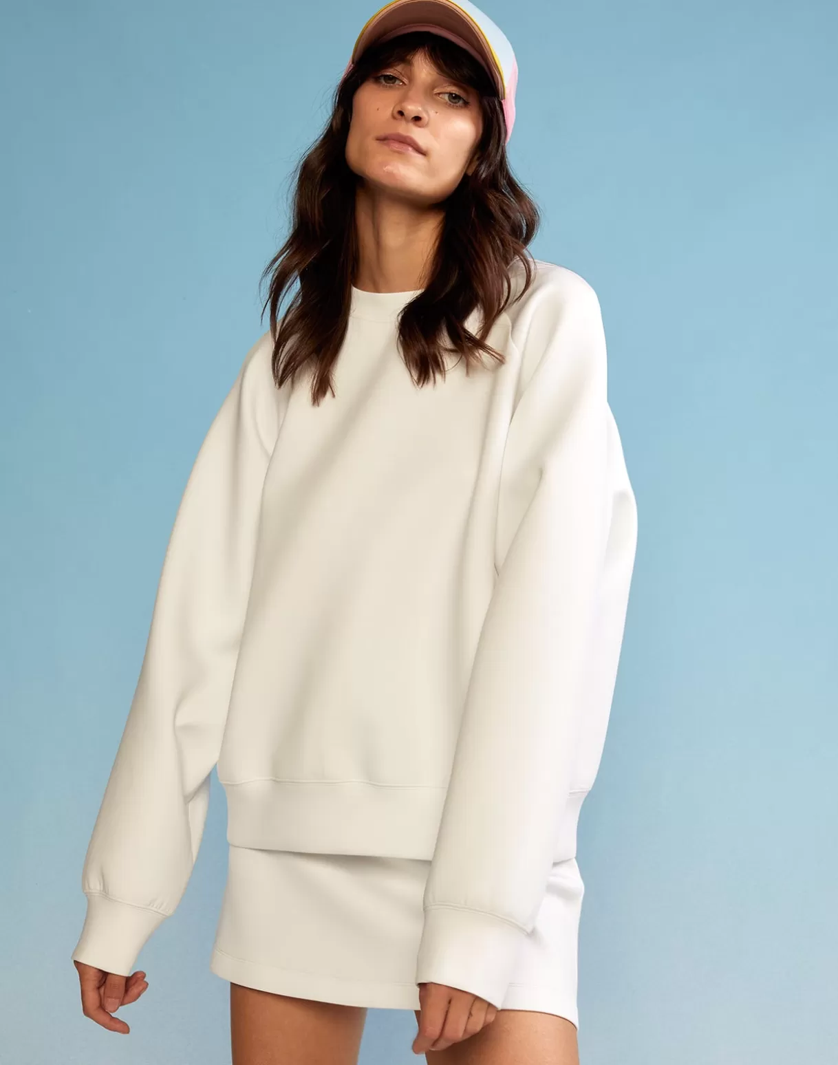 All Sport-Cynthia Rowley Bonded Pullover Sweatshirt White