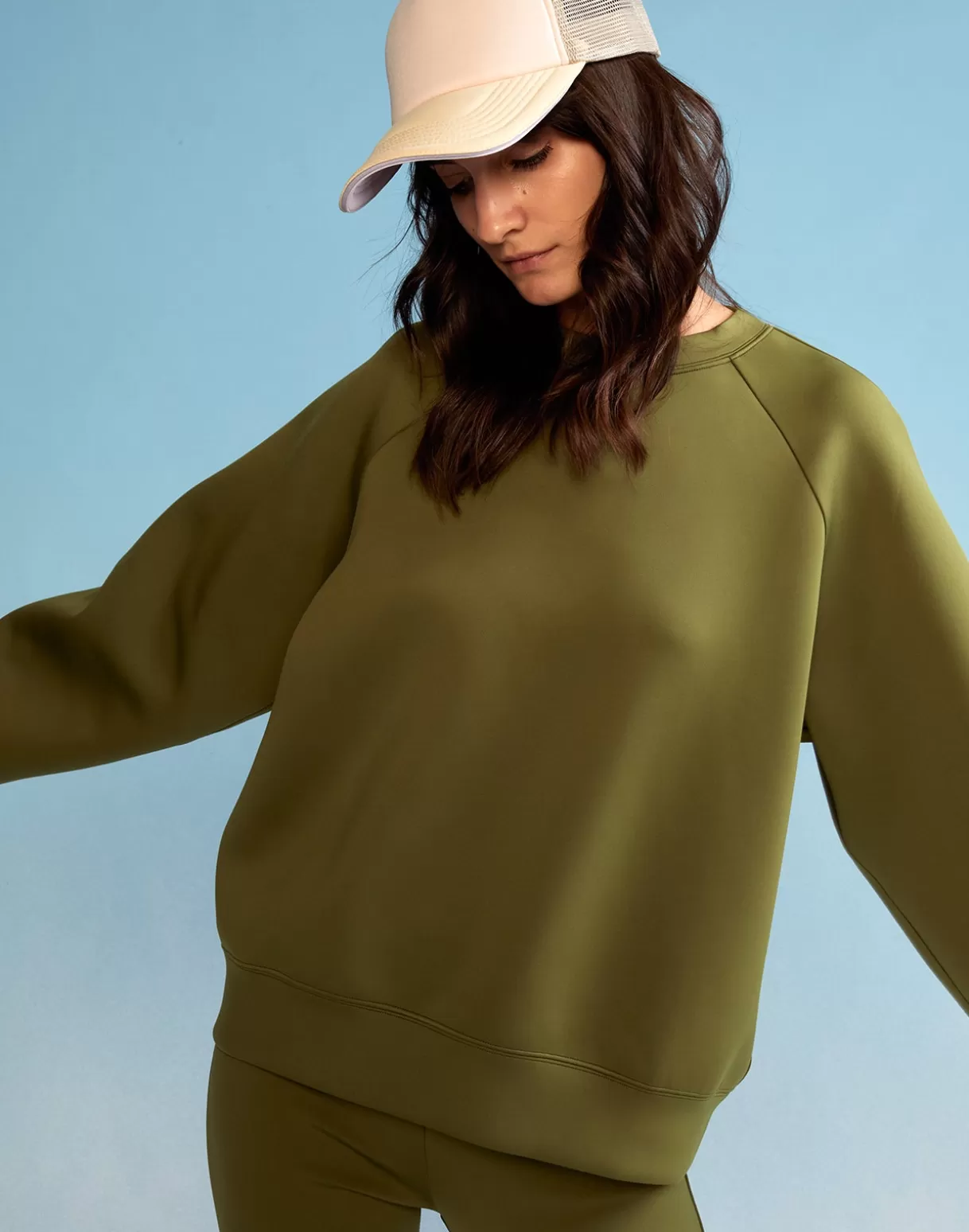 All Sport-Cynthia Rowley Bonded Pullover Sweatshirt DRKGR