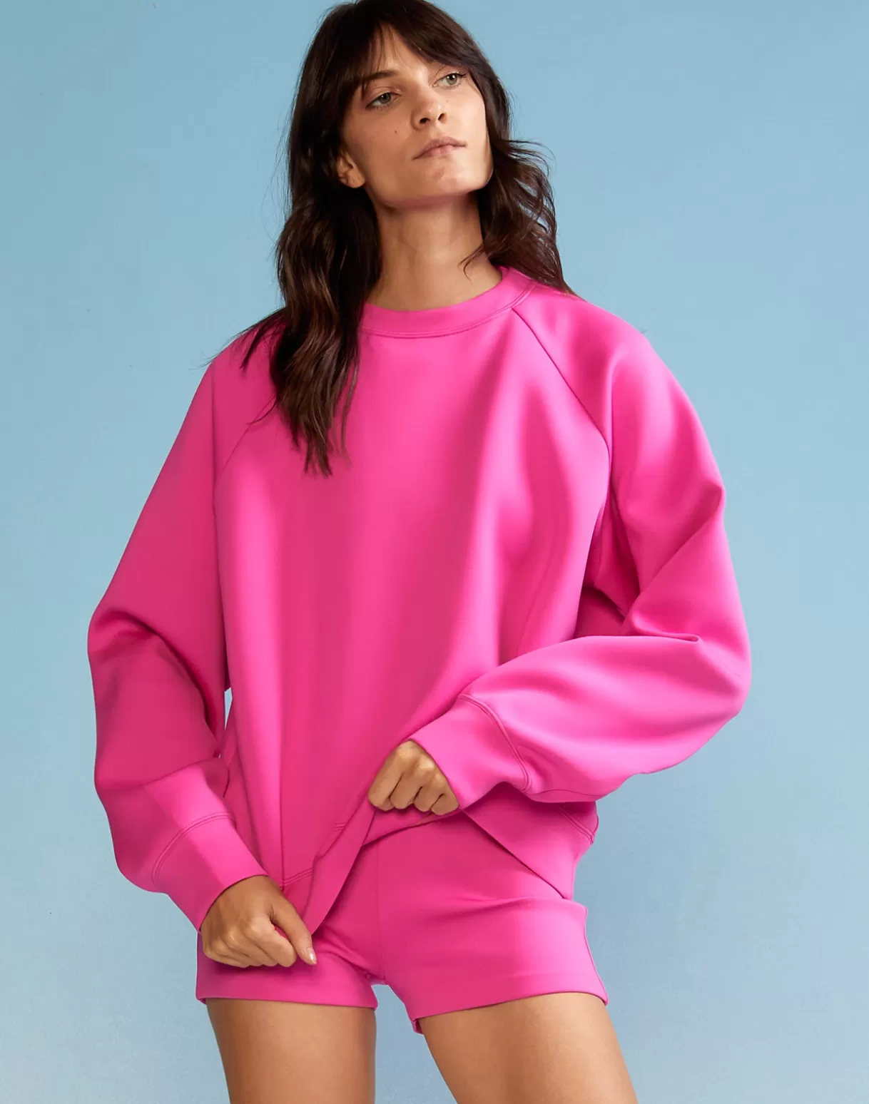 All Sport-Cynthia Rowley Bonded Pullover Sweatshirt HTPNK