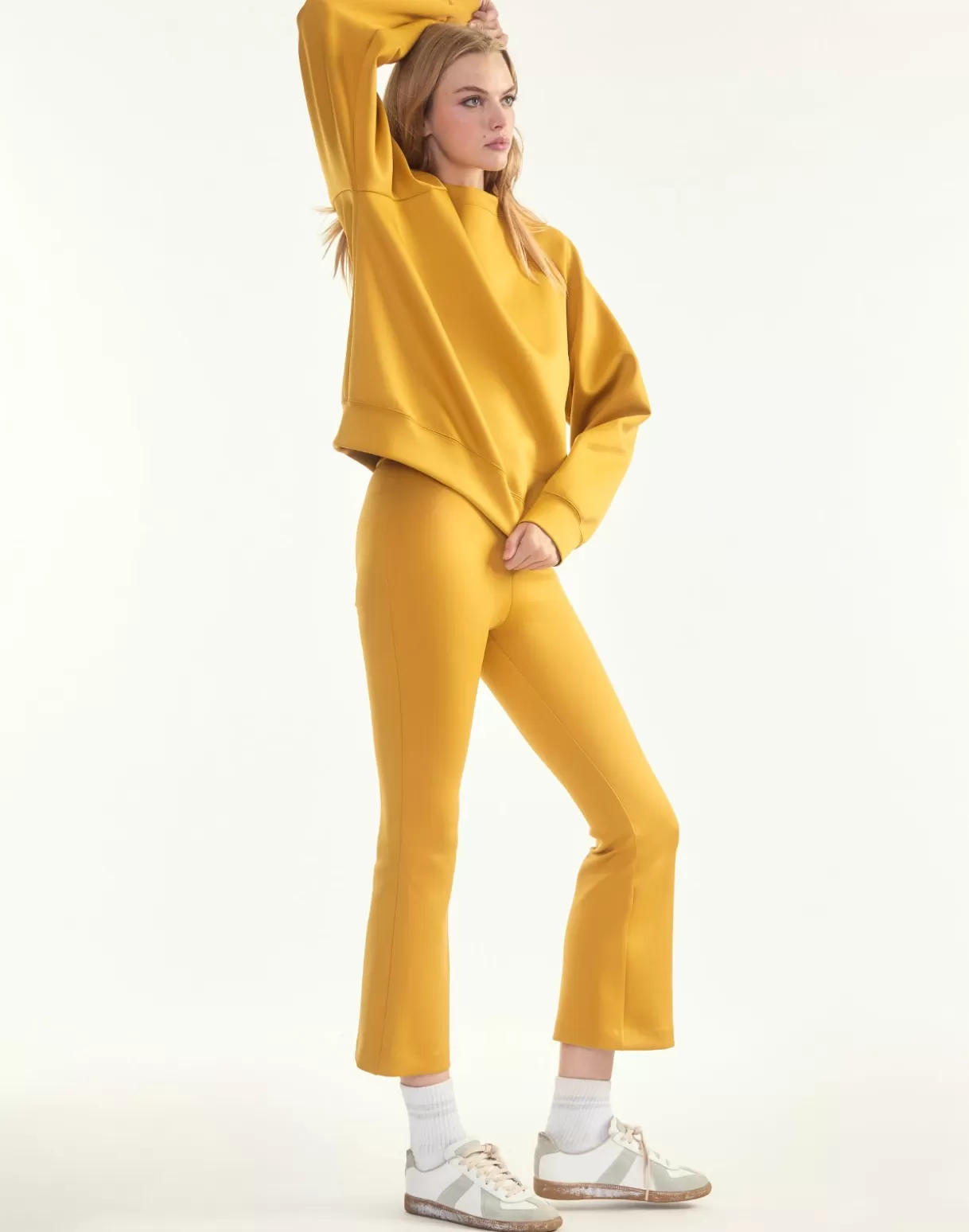 All Sport-Cynthia Rowley Bonded Pullover Sweatshirt GLDYLW