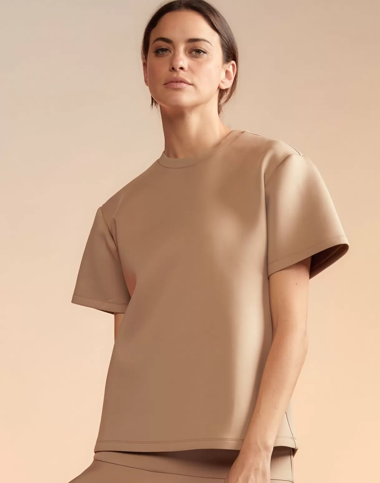 All Sport-Cynthia Rowley Bonded Tee CAMEL