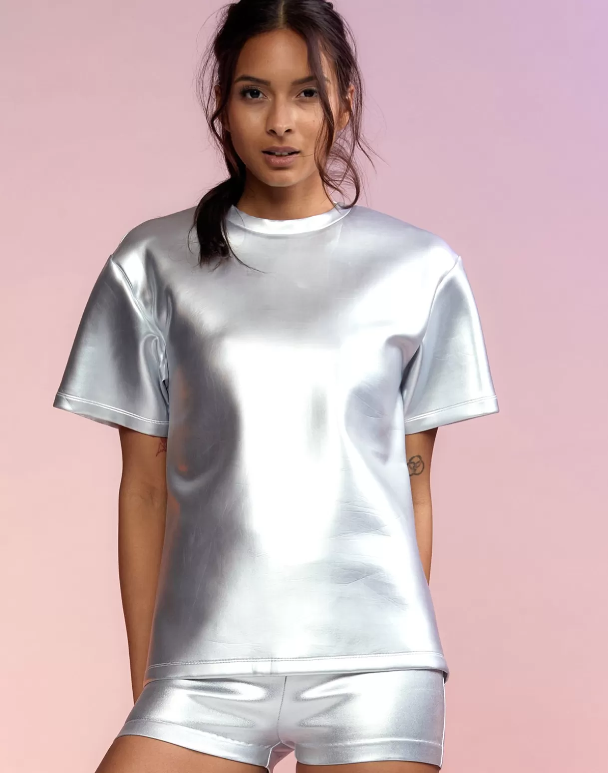 All Sport-Cynthia Rowley Bonded Tee Silver