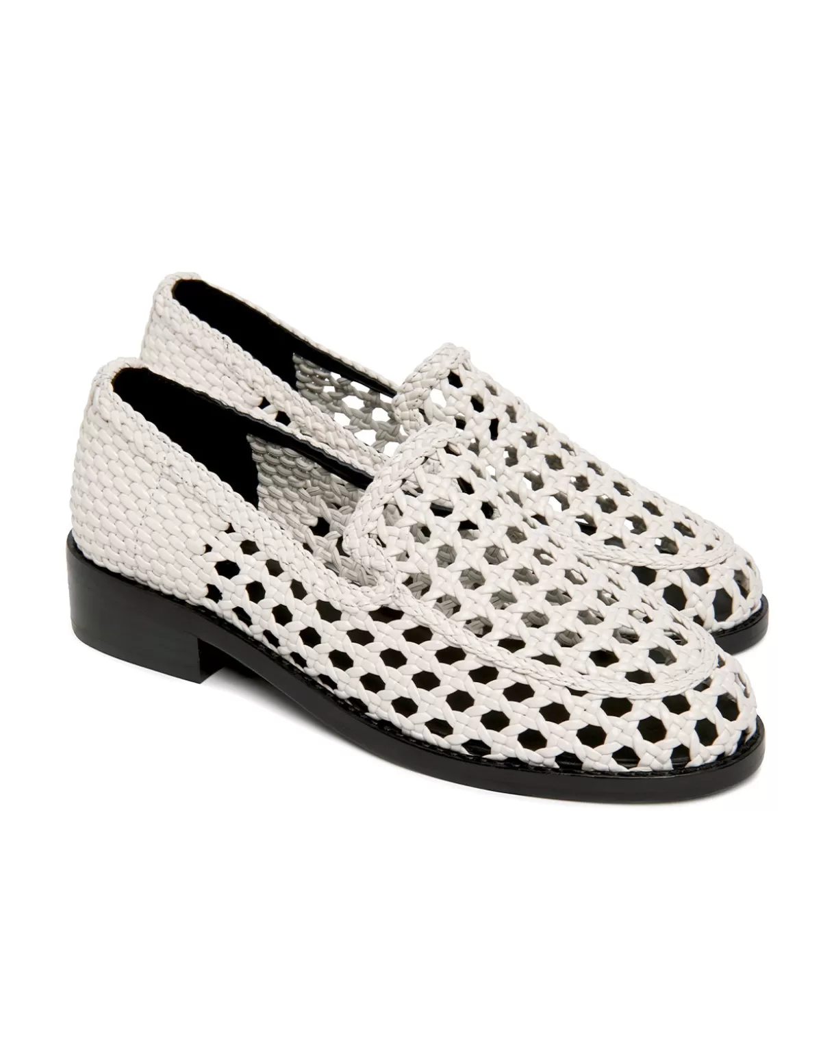 Shoes | Accessories-Cynthia Rowley Braided Leather Loafer White