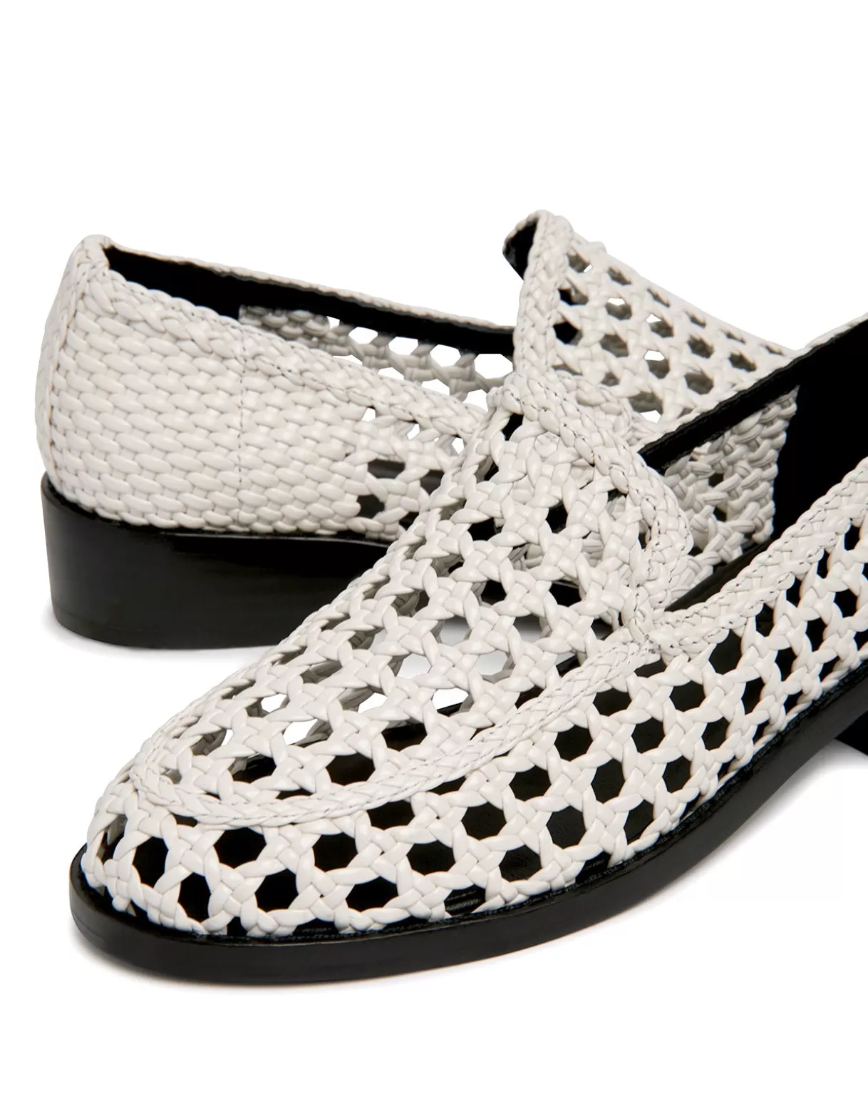 Shoes | Accessories-Cynthia Rowley Braided Leather Loafer White