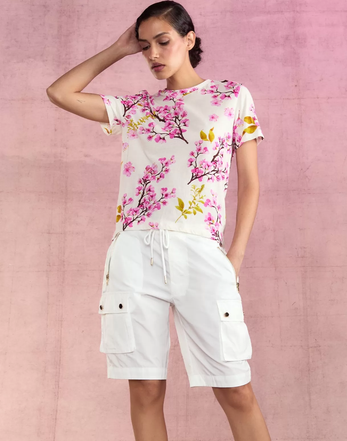 Bottoms-Cynthia Rowley Cargo Board Shorts White