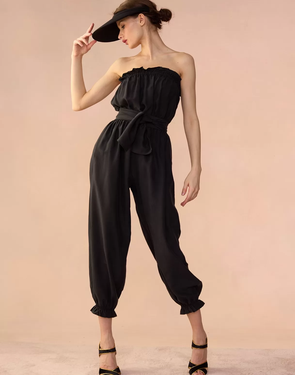 Bottoms-Cynthia Rowley Cassis Jumpsuit BLACK