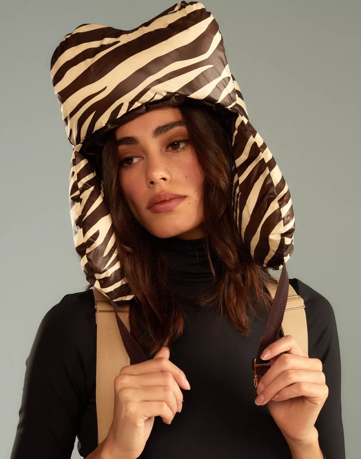 Snow-Cynthia Rowley Cloud Trapper Hat ZEBRA