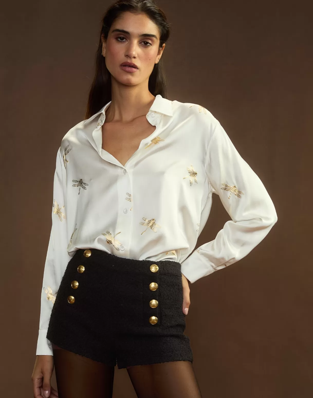 Tops-Cynthia Rowley Collectible Silk Shirt WHGLD