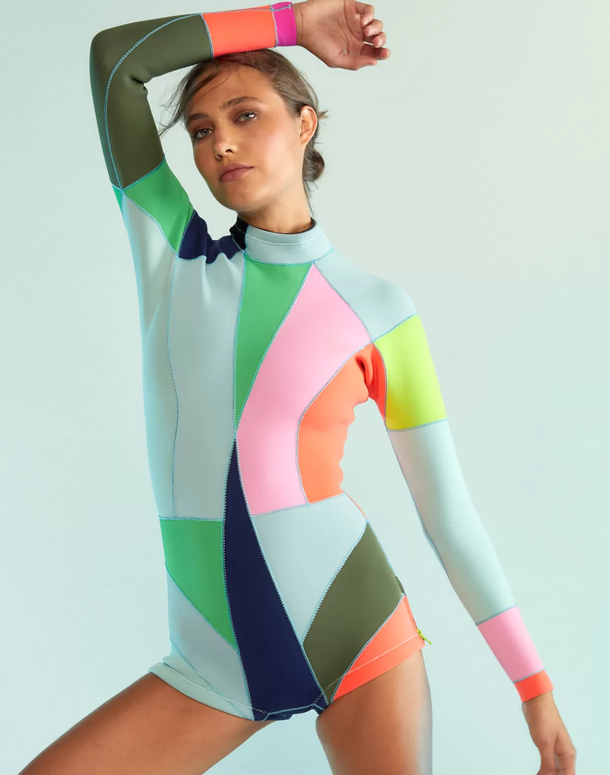 Surf & Swim-Cynthia Rowley Colorblock Wetsuit MULTI