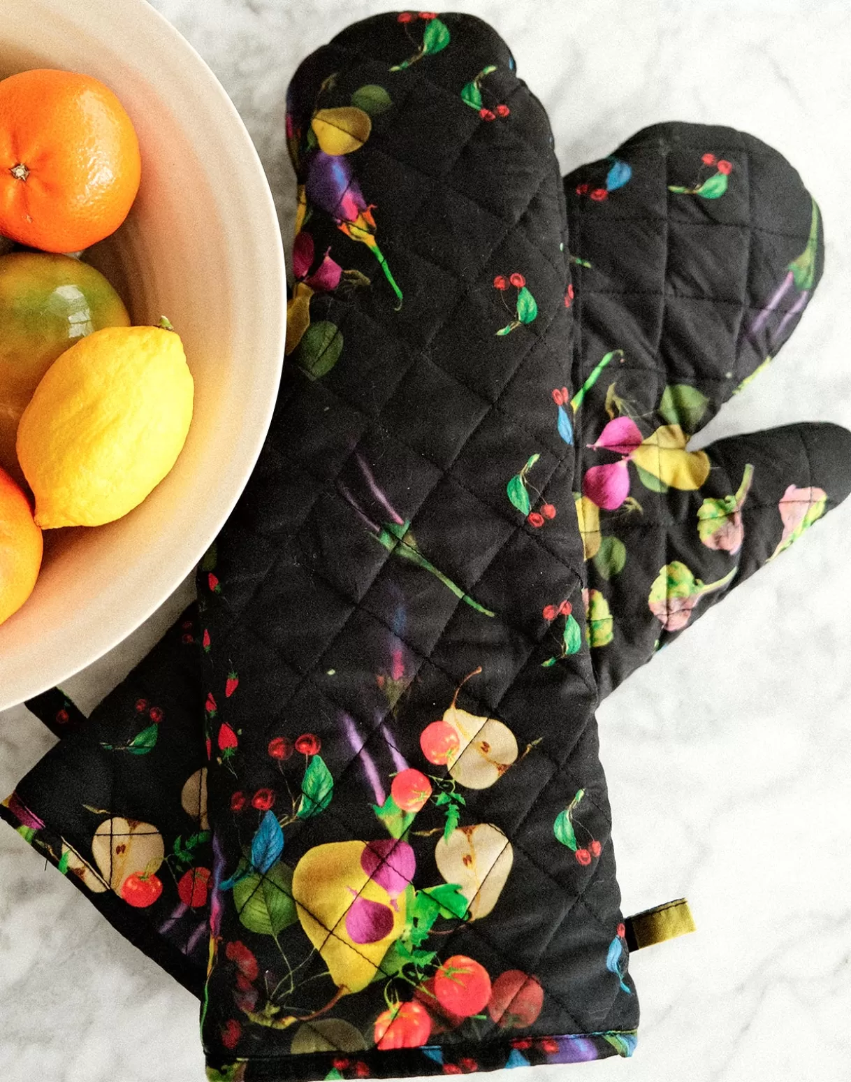 Home-Cynthia Rowley CR x Kit Quilted Oven Mitt BLACK