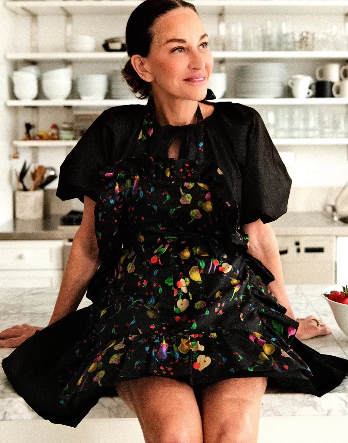 Home-Cynthia Rowley CR x Kit Ruffle Apron BLACK