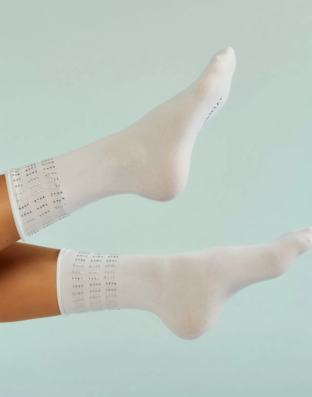 All Sport | Accessories-Cynthia Rowley Crystal Sport Socks WHTCLR