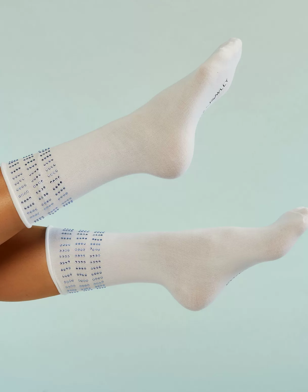 All Sport | Accessories-Cynthia Rowley Crystal Sport Socks WTBLU