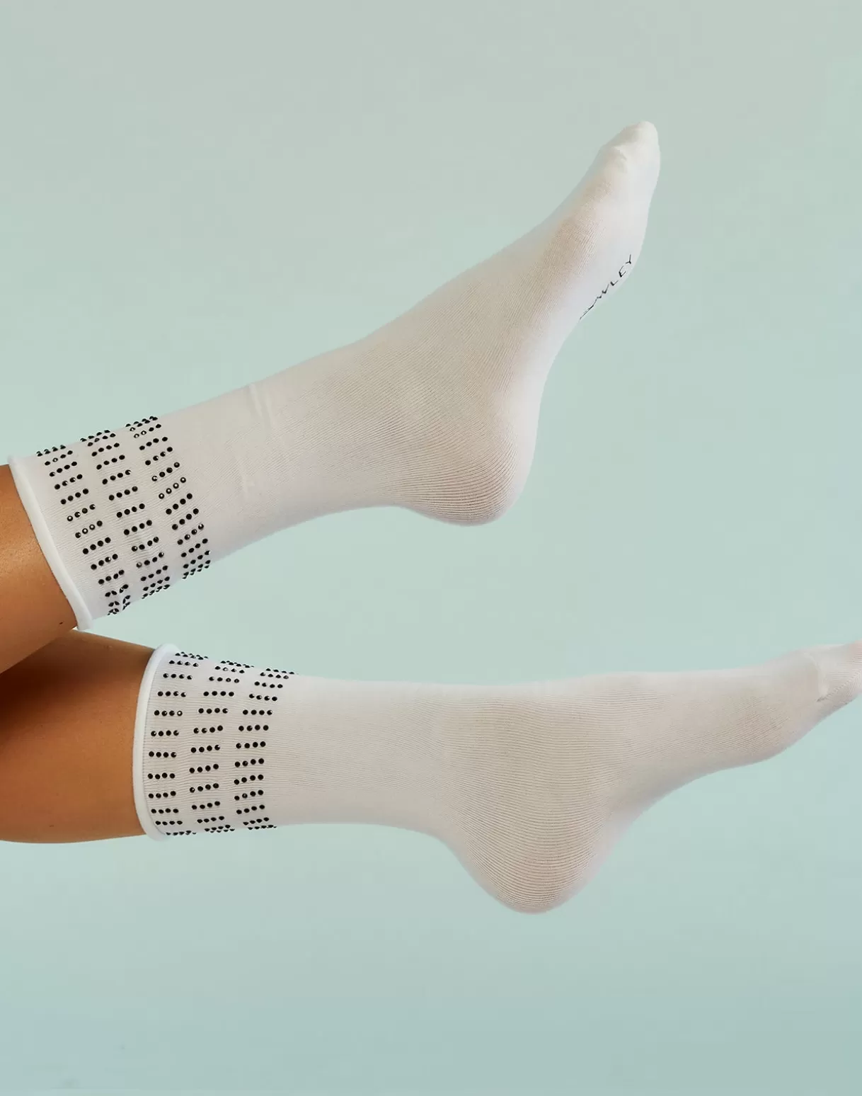 All Sport | Accessories-Cynthia Rowley Crystal Sport Socks WHTBLK