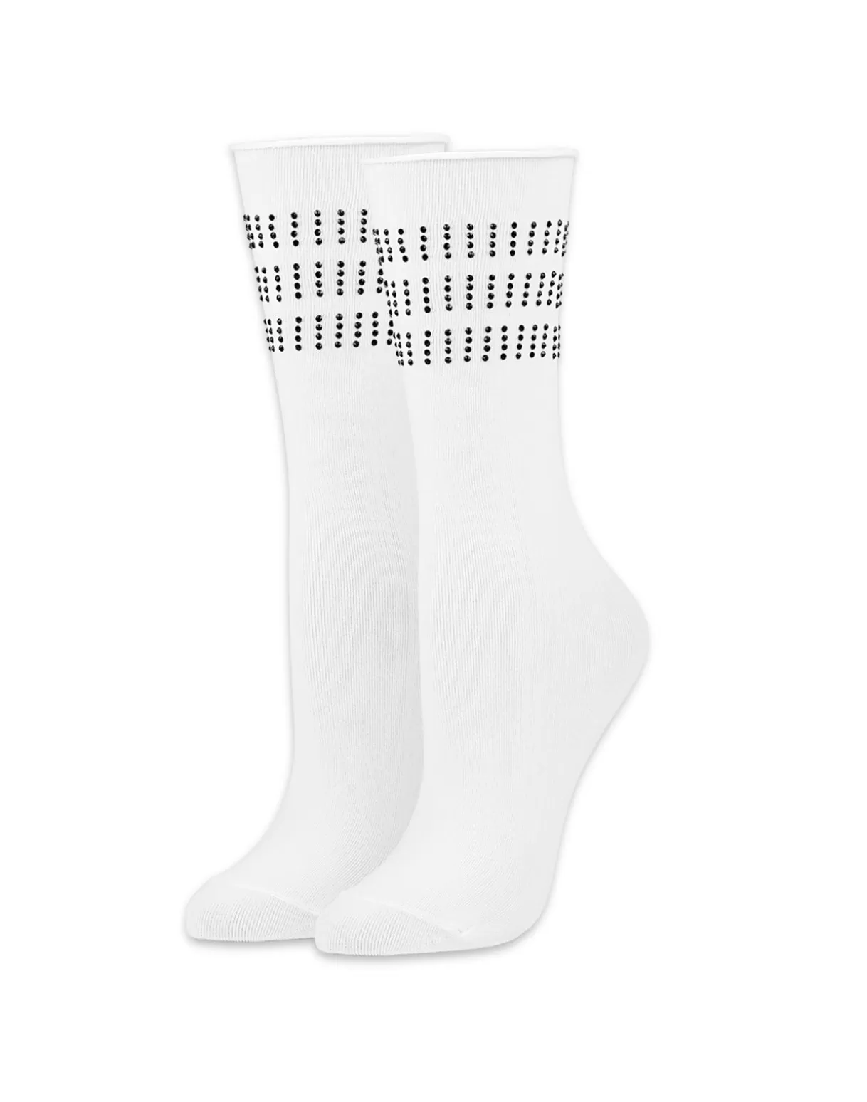 All Sport | Accessories-Cynthia Rowley Crystal Sport Socks WHTBLK