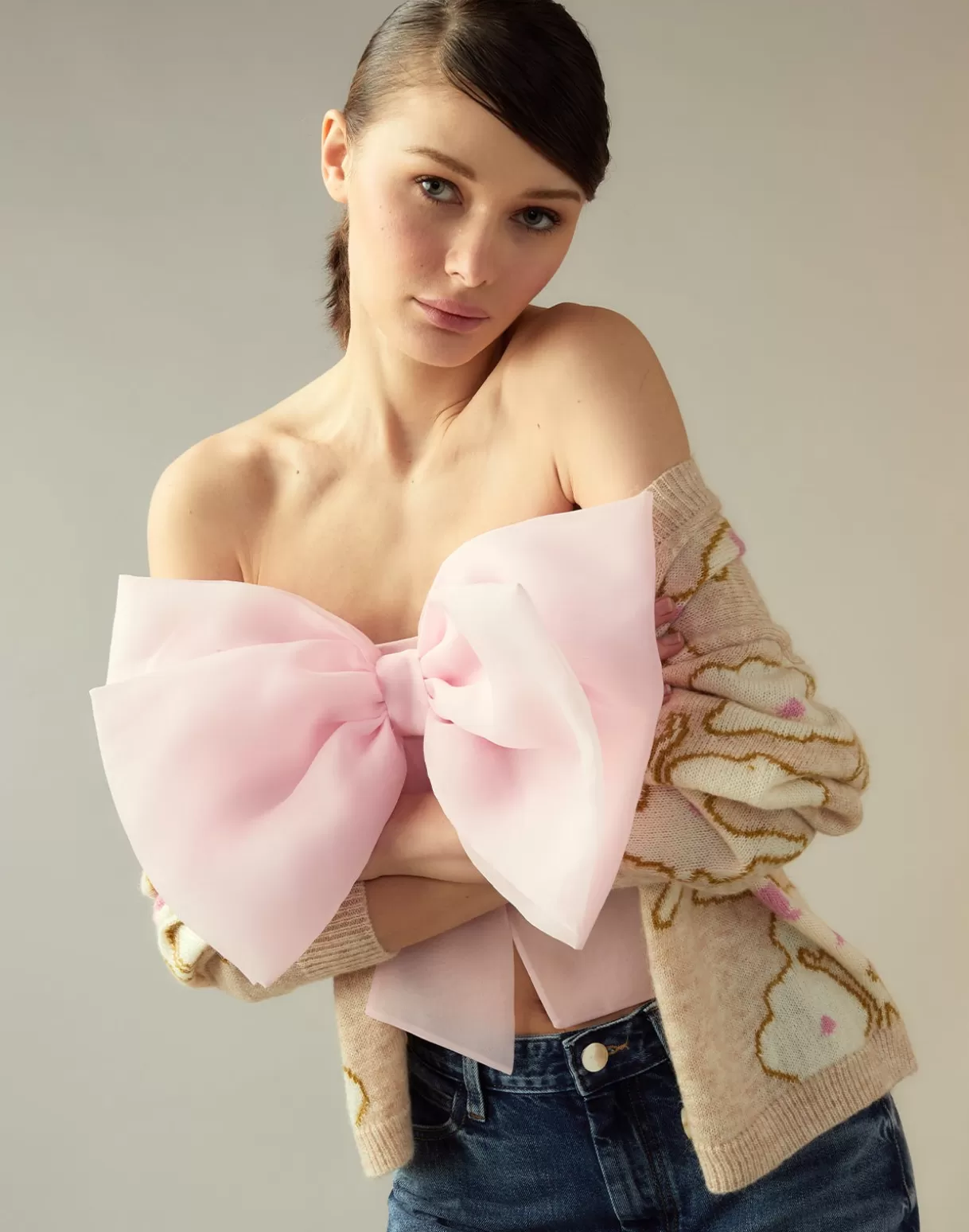 Tops-Cynthia Rowley Cupid's Bow Bandeau PINK