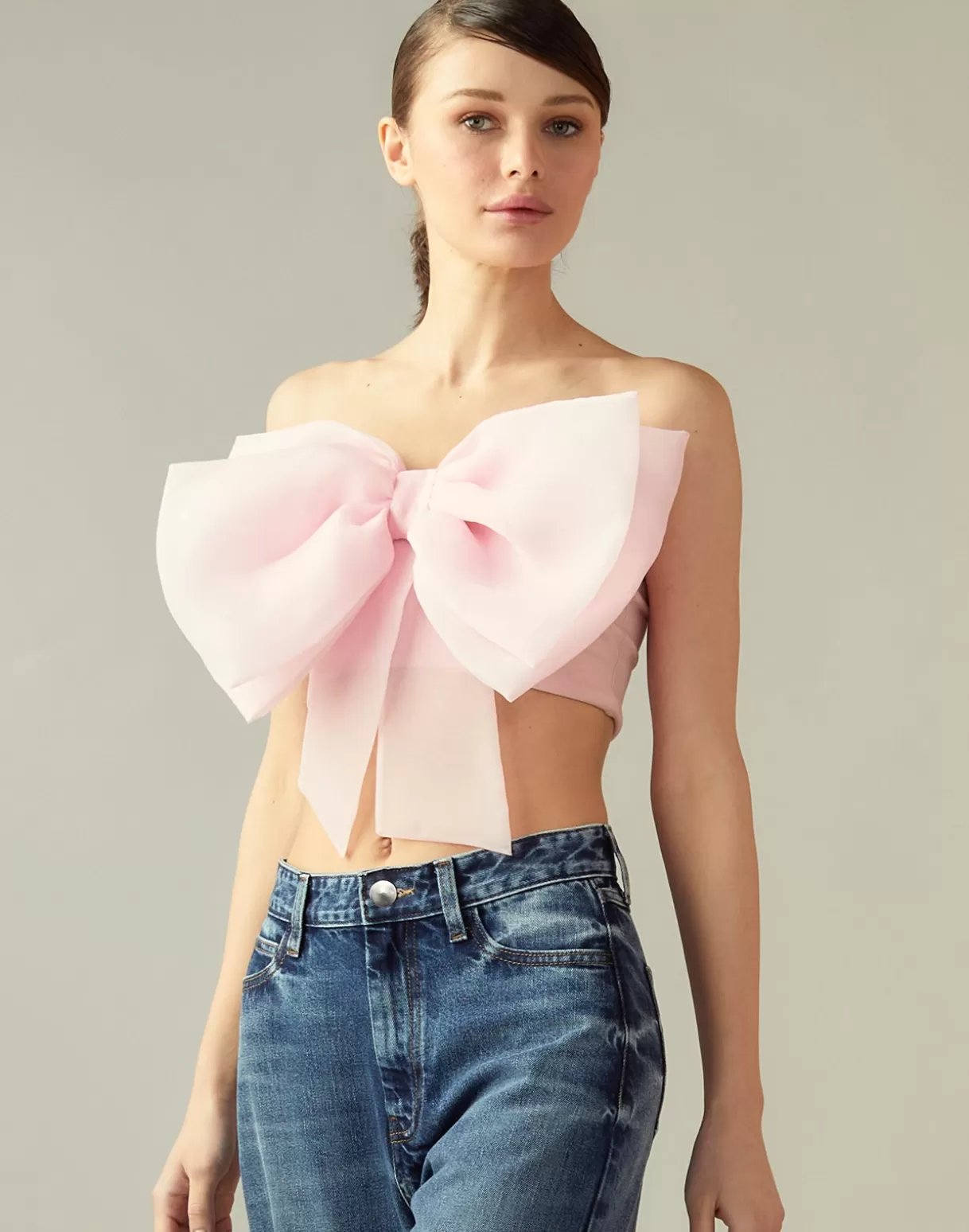 Tops-Cynthia Rowley Cupid's Bow Bandeau PINK