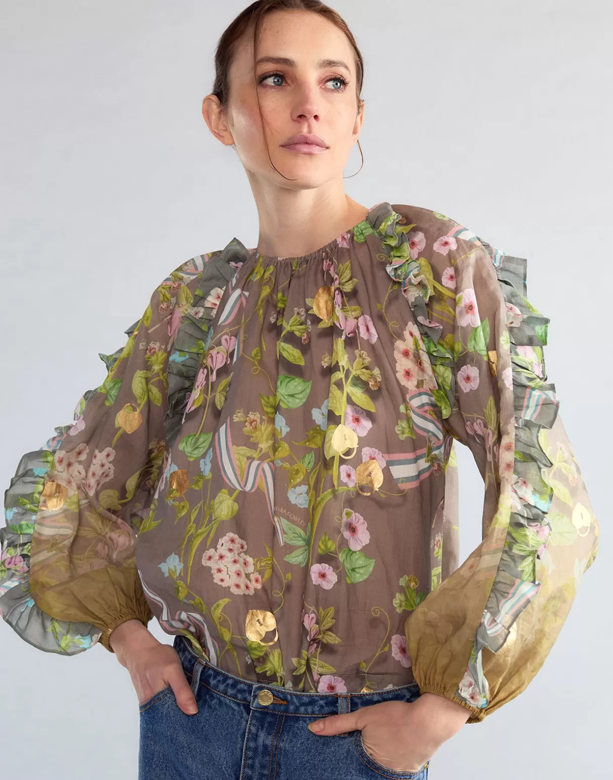 Tops-Cynthia Rowley Dawn Blouse CMLMLT