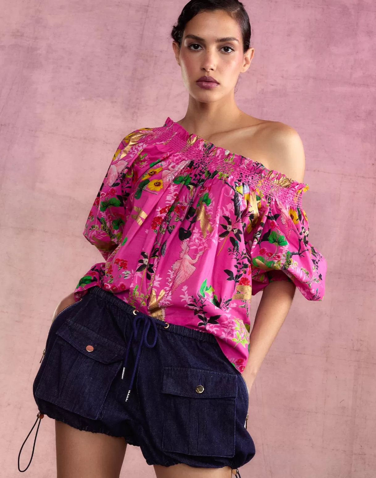 Bottoms-Cynthia Rowley Cargo Shorts Denim