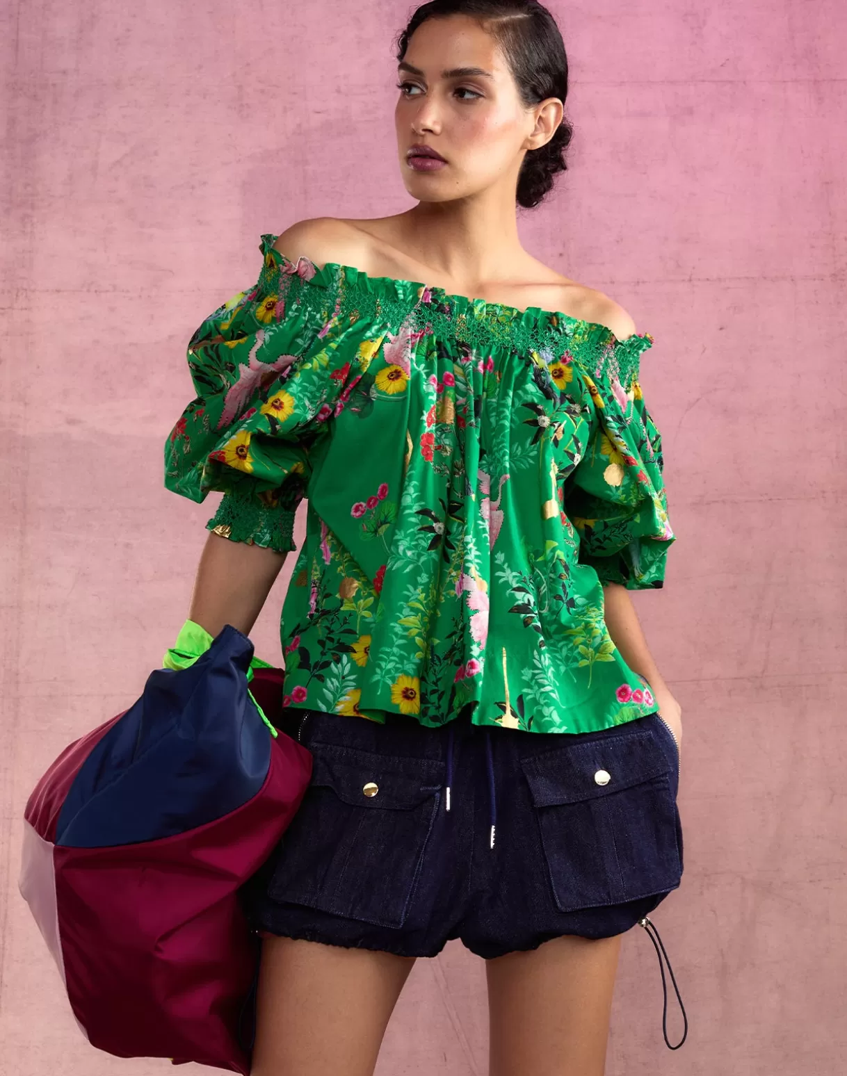 Bottoms-Cynthia Rowley Cargo Shorts Denim