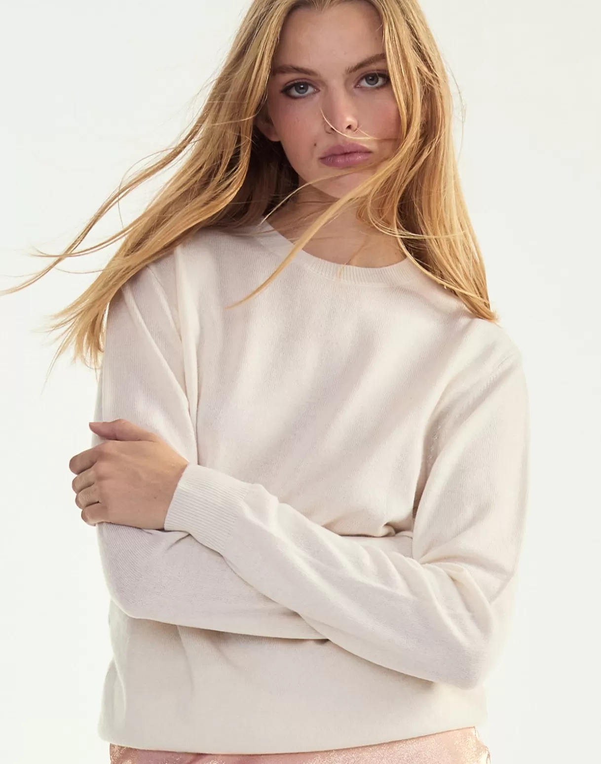 Tops-Cynthia Rowley Elea Wool Cashmere Sweater White