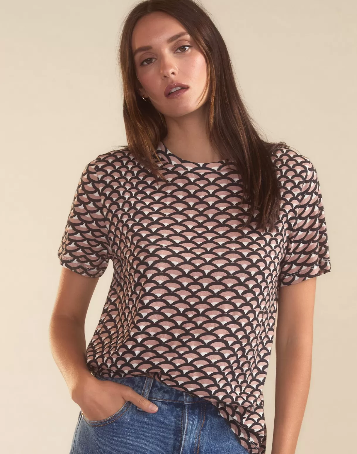 Tops-Cynthia Rowley Fanfare Tee BLKCML