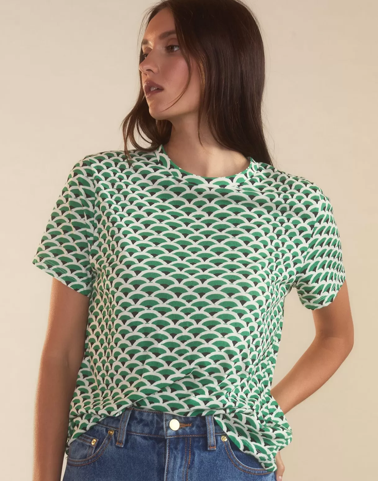Tops-Cynthia Rowley Fanfare Tee GRNWT